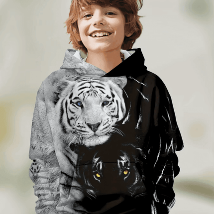Boy 3D Tiger Gorilla Animal Long Hoodies - Mad Fly Essentials