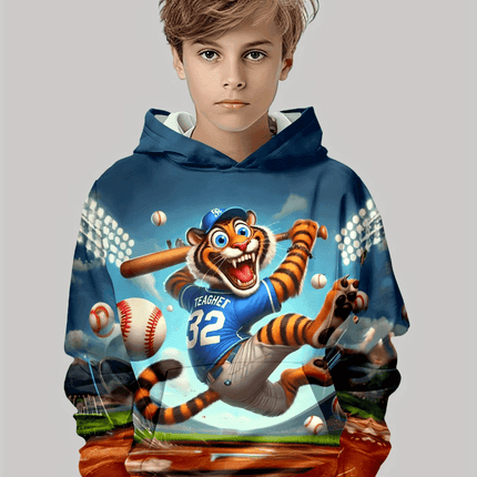 Boy 3D Tiger Gorilla Animal Long Hoodies - Hoodies - Fitness Essentials - Mad Fly Essentials