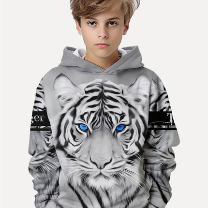 Boy 3D Tiger Gorilla Animal Long Hoodies - Hoodies - Fitness Essentials - Mad Fly Essentials