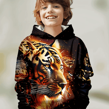 Boy 3D Tiger Gorilla Animal Long Hoodies - Hoodies - Fitness Essentials - Mad Fly Essentials