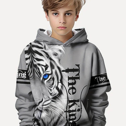 Boy 3D Tiger Gorilla Animal Long Hoodies - Hoodies - Fitness Essentials - Mad Fly Essentials