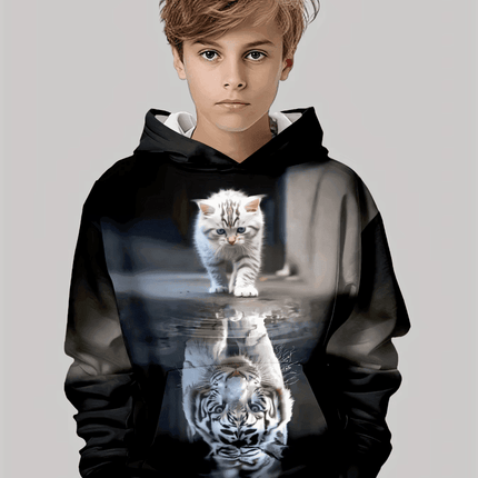 Boy 3D Tiger Gorilla Animal Long Hoodies - Hoodies - Fitness Essentials - Mad Fly Essentials