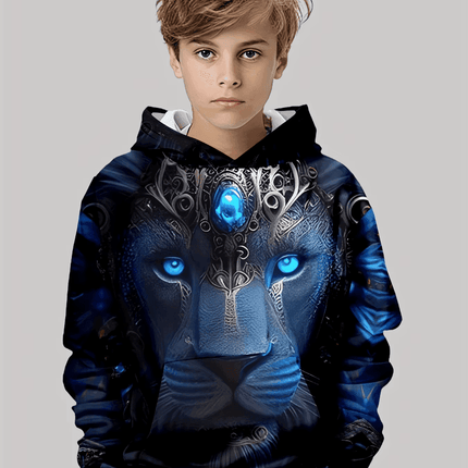 Boy 3D Tiger Gorilla Animal Long Hoodies - Hoodies - Fitness Essentials - Mad Fly Essentials