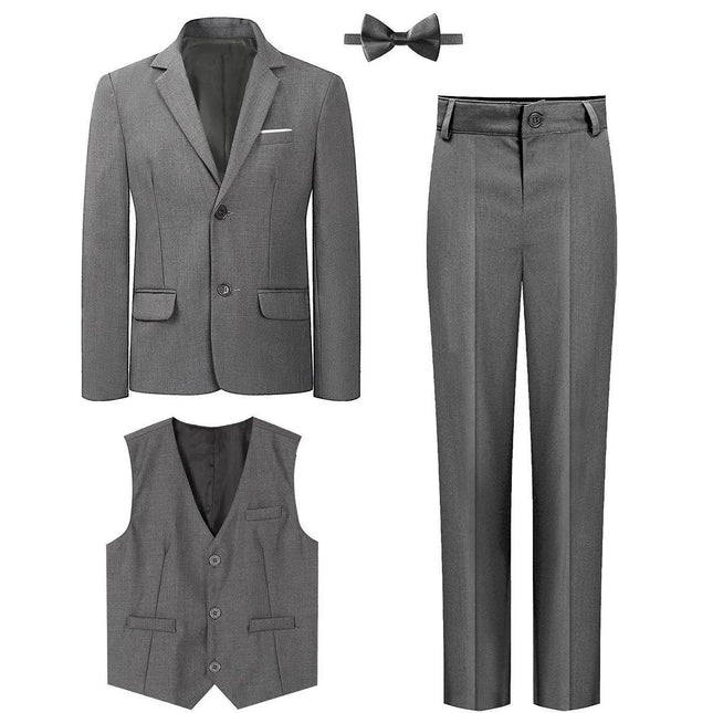 Boy 8 - 16y Blue Black Wedding 3pc Clothing Set Gentleman Outfit - Gentleman Outfit - pudcoco - Mad Fly Essentials