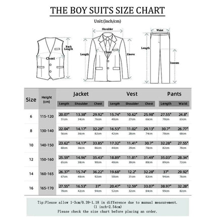 Boy 8 - 16y Blue Black Wedding 3pc Clothing Set Gentleman Outfit - Gentleman Outfit - pudcoco - Mad Fly Essentials