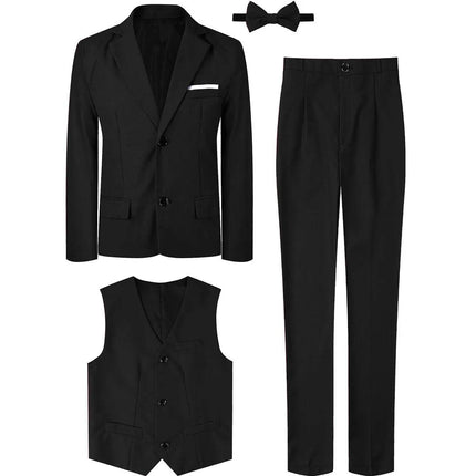 Boy 8 - 16y Blue Black Wedding 3pc Clothing Set Gentleman Outfit - Gentleman Outfit - pudcoco - Mad Fly Essentials