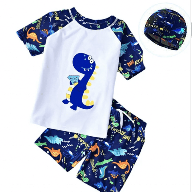 Boy Dinosaur Fashion 3pcs Swimwear Set - Swimwear Set - KLEINE KINDER - Mad Fly Essentials