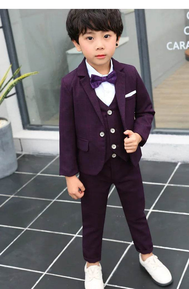 Boy Formal Floral Purple Black Gentleman Outfit - Gentleman Outfit - PsyMonster - Mad Fly Essentials