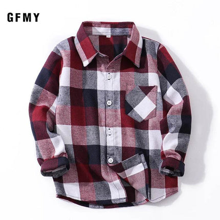 Boy Full Sleeve Plaid Fashion Shirt - Shirt - Emmababy - Mad Fly Essentials