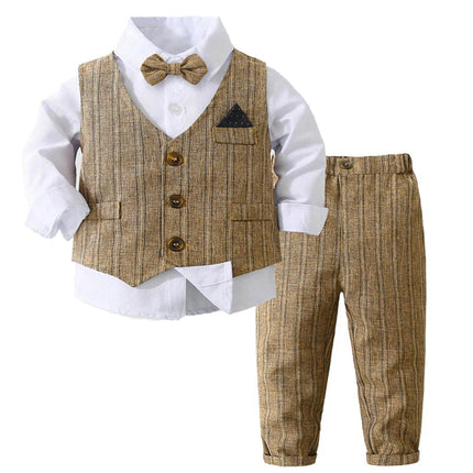 Boy Bow Tie 4pc Tuxedo Clothing Set Gentleman Outfit - Gentleman Outfit - Kabeier - Mad Fly Essentials
