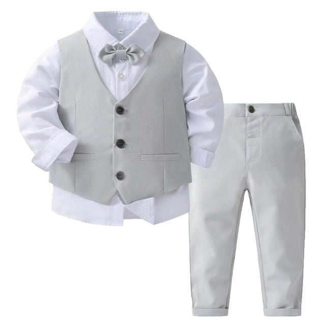 Boy Bow Tie 4pc Tuxedo Clothing Set Gentleman Outfit - Gentleman Outfit - Kabeier - Mad Fly Essentials