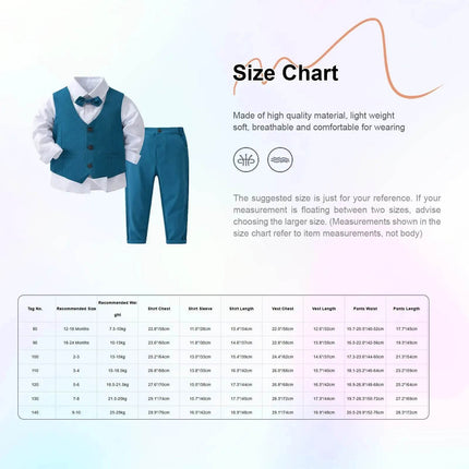 Boy Bow Tie 4pc Tuxedo Clothing Set Gentleman Outfit - Gentleman Outfit - Kabeier - Mad Fly Essentials