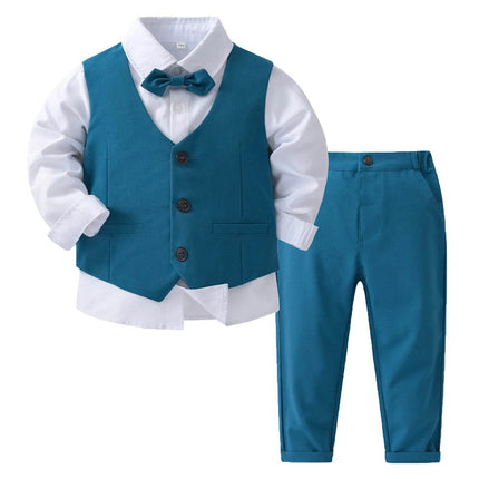 Boy Bow Tie 4pc Tuxedo Clothing Set Gentleman Outfit - Gentleman Outfit - Kabeier - Mad Fly Essentials