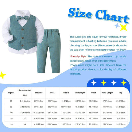 Boy Bow Tie 4pc Tuxedo Clothing Set Gentleman Outfit - Gentleman Outfit - Kabeier - Mad Fly Essentials