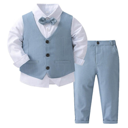 Boy Bow Tie 4pc Tuxedo Clothing Set Gentleman Outfit - Gentleman Outfit - Kabeier - Mad Fly Essentials
