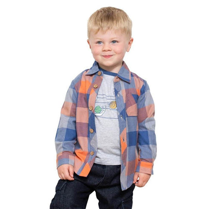 Boy Long Plaid Casual Dress Shirt - Shirt - Morgan - Mad Fly Essentials