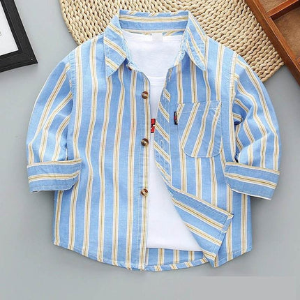 Boy Long Plaid Casual Dress Shirt - Shirt - Morgan - Mad Fly Essentials