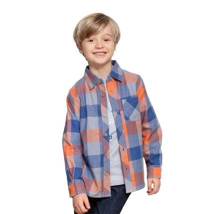 Boy Long Plaid Casual Dress Shirt - Mad Fly Essentials