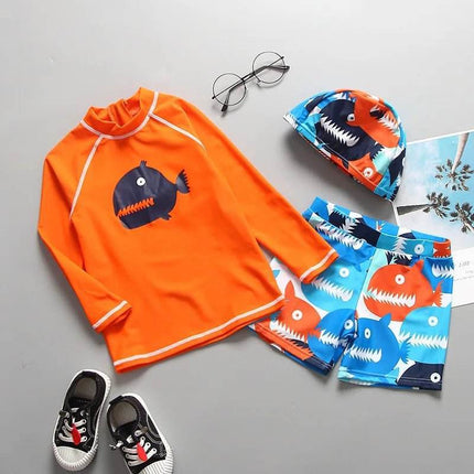 Boy Long Sleeve Dinosaur Swimwear Set - Swimwear Set - KLEINE KINDER - Mad Fly Essentials
