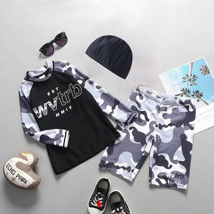 Boy Long Sleeve Dinosaur Swimwear Set - Swimwear Set - KLEINE KINDER - Mad Fly Essentials