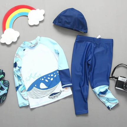 Boy Long Sleeve Dinosaur Swimwear Set - Swimwear Set - KLEINE KINDER - Mad Fly Essentials