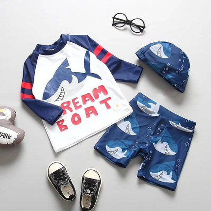 Boy Long Sleeve Dinosaur Swimwear Set - Swimwear Set - KLEINE KINDER - Mad Fly Essentials