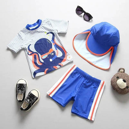 Boy Long Sleeve Dinosaur Swimwear Set - Mad Fly Essentials