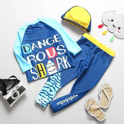 Boy Long Sleeve Dinosaur Swimwear Set - Swimwear Set - KLEINE KINDER - Mad Fly Essentials