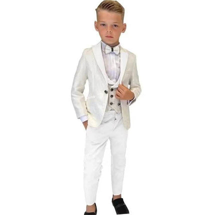 Boy White Paisley Wedding 3pc Gentleman Outfit - Gentleman Outfit - PsyMonster - Mad Fly Essentials