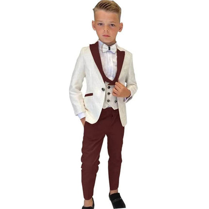 Boy White Paisley Wedding 3pc Gentleman Outfit - Gentleman Outfit - PsyMonster - Mad Fly Essentials