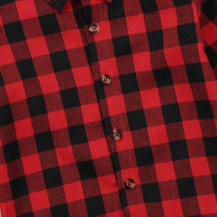 Boy Red Plaid Casual Toddler Infant Long Shirt - Shirt - kids Tales - Mad Fly Essentials