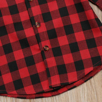 Boy Red Plaid Casual Toddler Infant Long Shirt - Shirt - kids Tales - Mad Fly Essentials