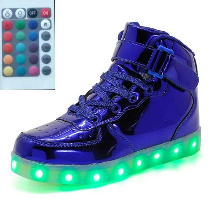 Boy Remote USB Luminous Sneakers Kids LED Shoes - Kids LED Shoes - CAPSELLA KIDS - Mad Fly Essentials