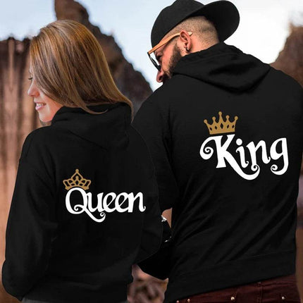 Boyfriend Girlfriend Casual QUEEN KING Pullover Hoodies - Hoodies - TrendSetter - Mad Fly Essentials
