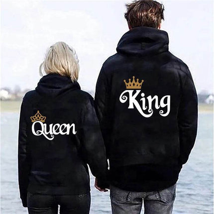 Boyfriend Girlfriend Casual QUEEN KING Pullover Hoodies - Hoodies - TrendSetter - Mad Fly Essentials