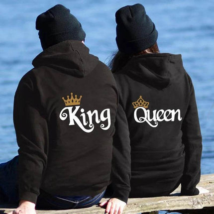 Boyfriend Girlfriend Casual QUEEN KING Pullover Hoodies - Hoodies - TrendSetter - Mad Fly Essentials