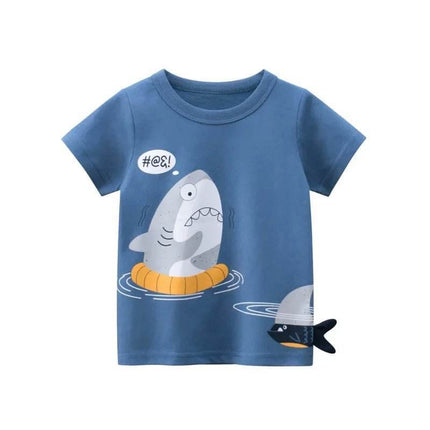 Boys 1 - 12T Cartoon Shark Animal Shirt - Shirt - 27kids - Mad Fly Essentials