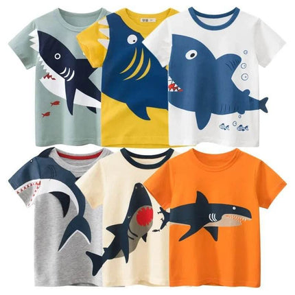 Boys 1 - 12T Cartoon Shark Animal Shirt - Shirt - 27kids - Mad Fly Essentials
