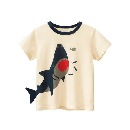 Boys 1-12T Cartoon Shark Animal Tops - Mad Fly Essentials
