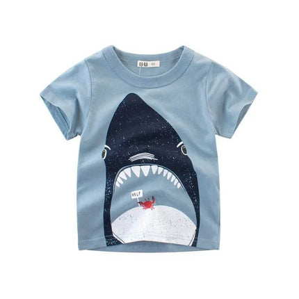 Boys 1 - 12T Cartoon Shark Animal Shirt - Shirt - 27kids - Mad Fly Essentials