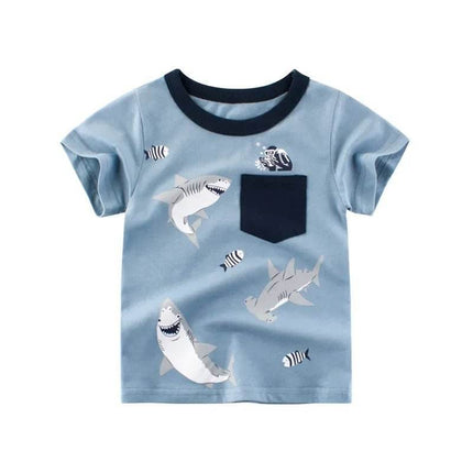 Boys 1 - 12T Cartoon Shark Animal Shirt - Shirt - 27kids - Mad Fly Essentials