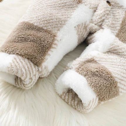 Boys 3 - 24M Plush Plaid Winter Jumpsuit Baby Romper - Baby Romper - Mioglrie - Mad Fly Essentials