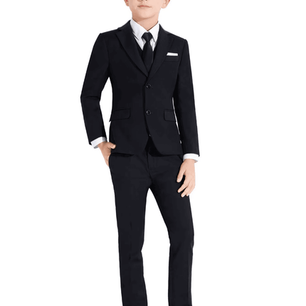 Boys 5pc Blue Black Slim Formal Suits Gentleman Outfit - Gentleman Outfit - NIMBLE - Mad Fly Essentials