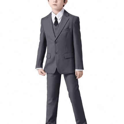 Boys 5pc Blue Black Slim Formal Suits Gentleman Outfit - Gentleman Outfit - NIMBLE - Mad Fly Essentials
