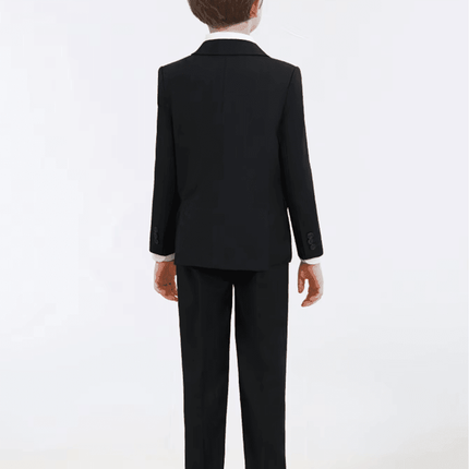 Boys 5pc Blue Black Slim Formal Suits Gentleman Outfit - Gentleman Outfit - NIMBLE - Mad Fly Essentials