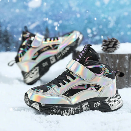 Boys Footwear Winter Kids Silver Casual Sneakers - Boys Footwear - lioraitiin - Mad Fly Essentials