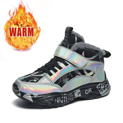 Boys Footwear Winter Kids Silver Casual Sneakers - Boys Footwear - lioraitiin - Mad Fly Essentials