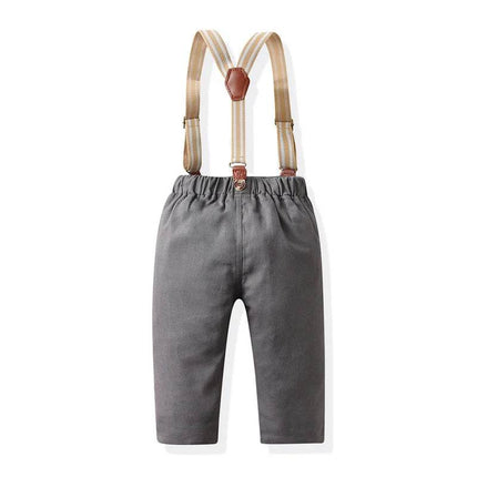 Boys Long Plaid Top Suspenders Gentleman Outfit - Gentleman Outfit - Top and top - Mad Fly Essentials