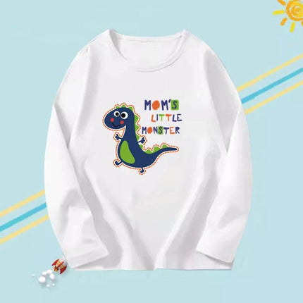 Boys 'Moms Little Monster' Long Cartoon Dinosaur Shirt - Shirt - Lolocee - Mad Fly Essentials