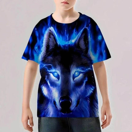 Boys Wolf Lion 3D Graphic Shirt - Mad Fly Essentials